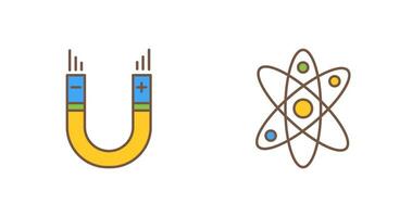 Atom and Magnet,attraction Icon vector