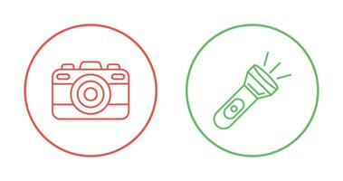 Camera and Flash Light Icon vector