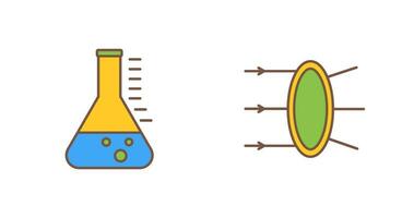 Refraction and beaker Icon vector