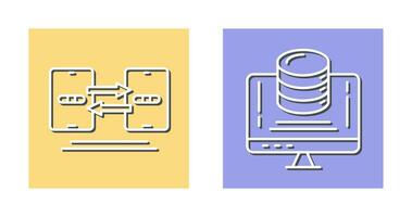 datos sincronización y datos almacenamiento icono vector