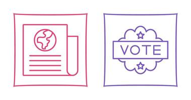 Newspaper and Vote  Icon vector