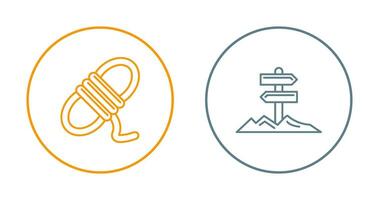 Direction and Rope Icon vector