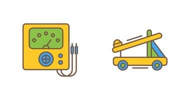 Voltmeter and Catapult Icon vector