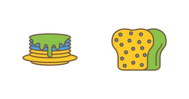 Pancake and Toast Icon vector