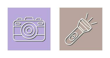 Camera and Flash Light Icon vector