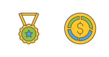 Medal and Pie Chart Icon vector