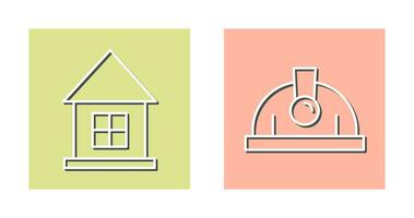 House and Helmet Icon vector