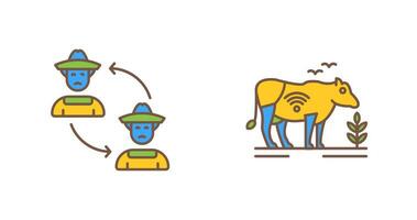 Connect and Cattle Icon vector