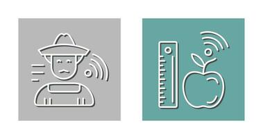 Farmer and Measure and Measure Icon vector