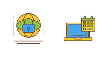 Internet Security and Calendar Icon vector