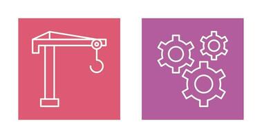 Crane and Gears Icon vector