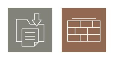 File Storage and Brick wall Icon vector