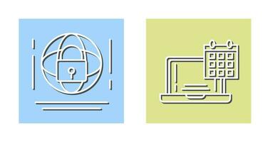 Internet Security and Calendar Icon vector