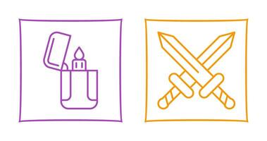 Lighter and Sword Icon vector