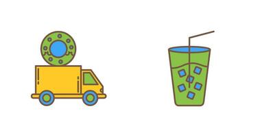 Delivery Truck and Cold Drink Icon vector