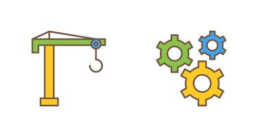 Crane and Gears Icon vector