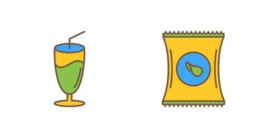 Milkshake and Chips Icon vector