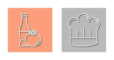 Tomato ketchup and Chef Hat Icon vector