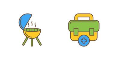 Bbq and First Aid Icon vector