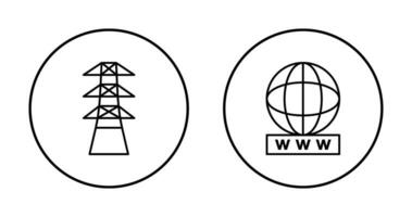 tower and world wide web Icon vector