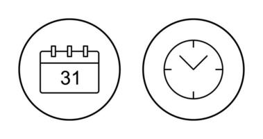 icono de calendario y reloj vector