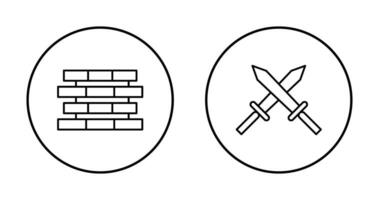 Bricks and Sword Icon vector