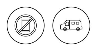 no cell phones and van Icon vector