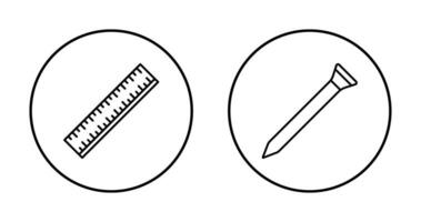 Ruler and Nail Icon vector