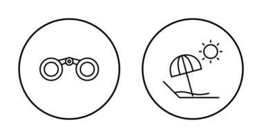 Binoculars and beach Icon vector