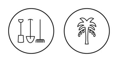 Gardening Tools and Palm tree Icon vector