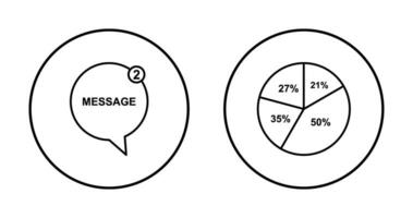 mensaje burbujas y tarta gráfico icono vector