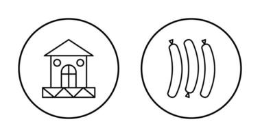 House and Hot Sausage Icon vector