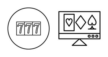 online gambling and triple sevens Icon vector