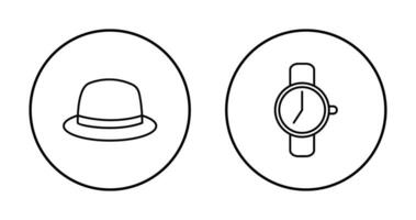 Hat and Watch Icon vector