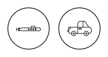 Submarine and Pickup Icon vector