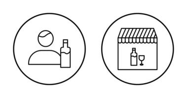 man drink and Cafe bar Icon vector