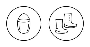 water bucket and boots Icon vector