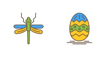 Dragonfly and Easter  Icon vector