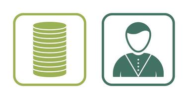 casino dealer and stack of coins  Icon vector
