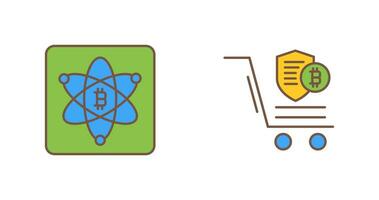 proteccion y bitcoin Ciencias icono vector