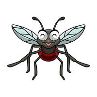 Cute mosquito cartoon on white background vector