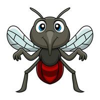 Cute mosquito cartoon on white background vector