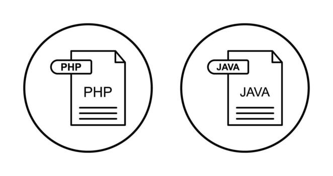 php y Java icono vector