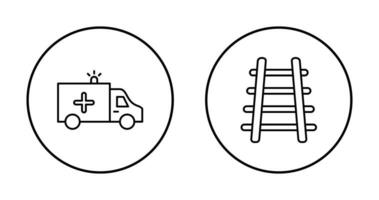 Ambulance and Train tack Icon vector