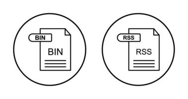 BIN and RSS Icon vector