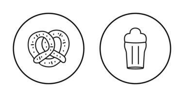 Pretzel and Pint of Beer Icon vector