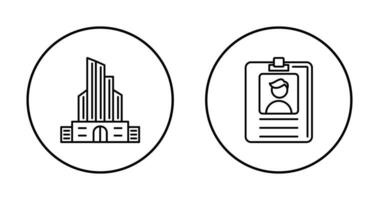 Id Card and Office Building Icon vector