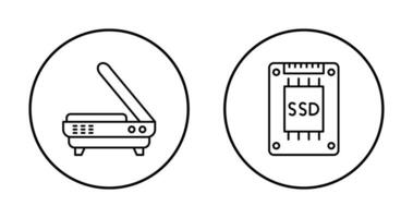 Scanner and Hard drive Icon vector