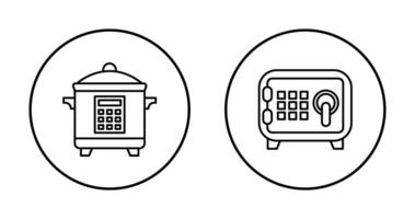 Cooker and Safe Box Icon vector