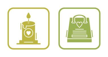 Candle and Gift Bag Icon vector